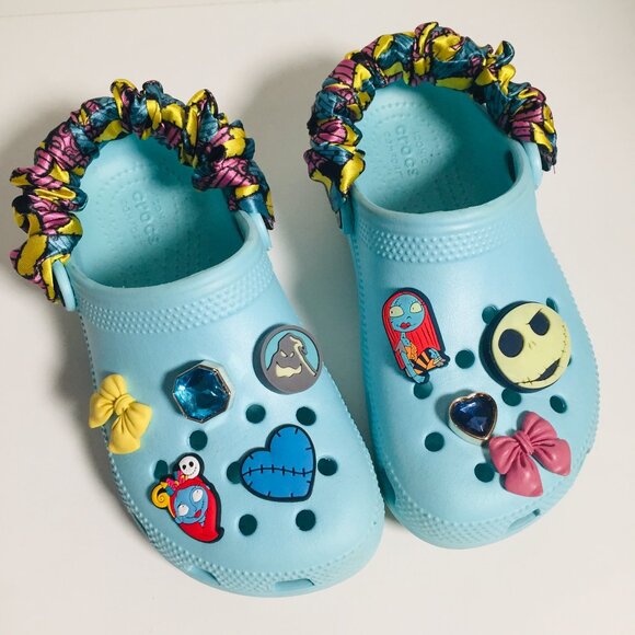 Custom Nightmare Before Christmas Sally Crocs Girls 13 - Picture 1 of 8